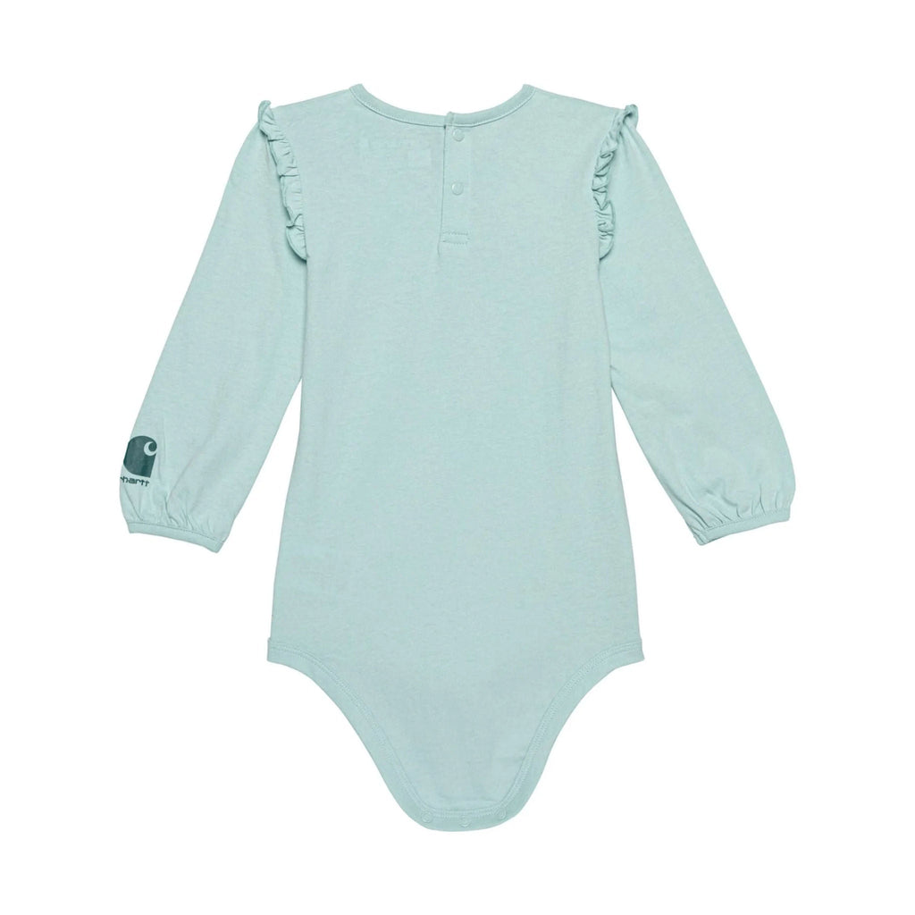 Carhartt Girls' Infant Long Sleeve Pumpkin Truck Bodysuit - Pastel Turquoise - Lenny's Shoe & Apparel