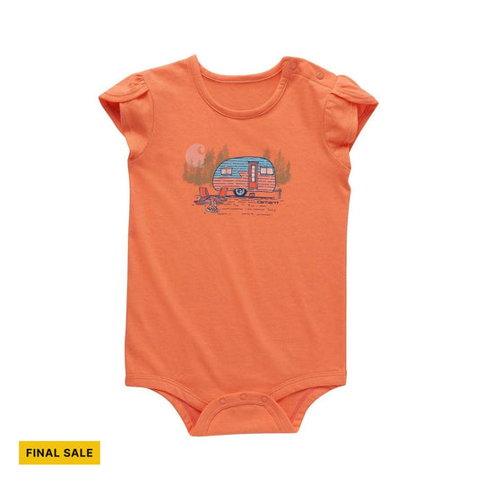 Carhartt Girls' Infant Petal Sleeve Camper Bodysuit - Fresh Salmon - FINAL SALE - Lenny's Shoe & Apparel