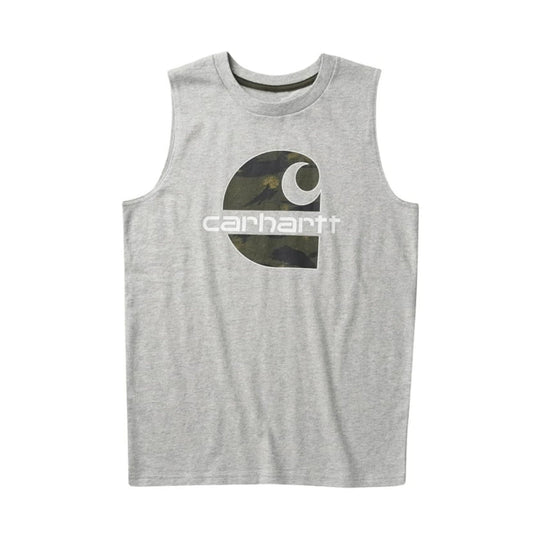 Carhartt Kids' Little Sleeveless Camo T Shirt - Grey Heather - Lenny's Shoe & Apparel