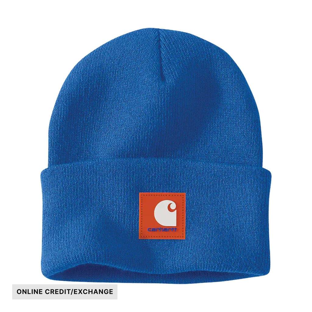 Carhartt Knit Rubber Patch Beanie - Beacon Blue - Lenny's Shoe & Apparel