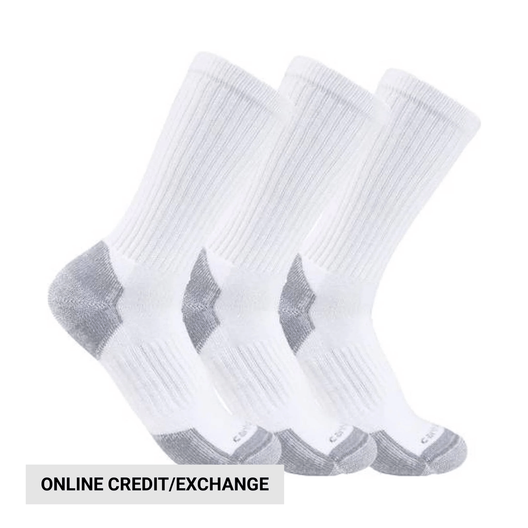 Carhartt Men's Crew 3 Pack Socks - White - Lenny's Shoe & Apparel