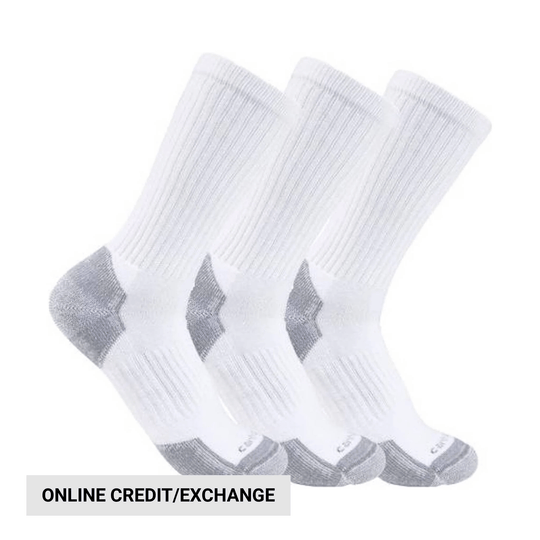 Carhartt Men's Crew 3 Pack Socks - White - Lenny's Shoe & Apparel