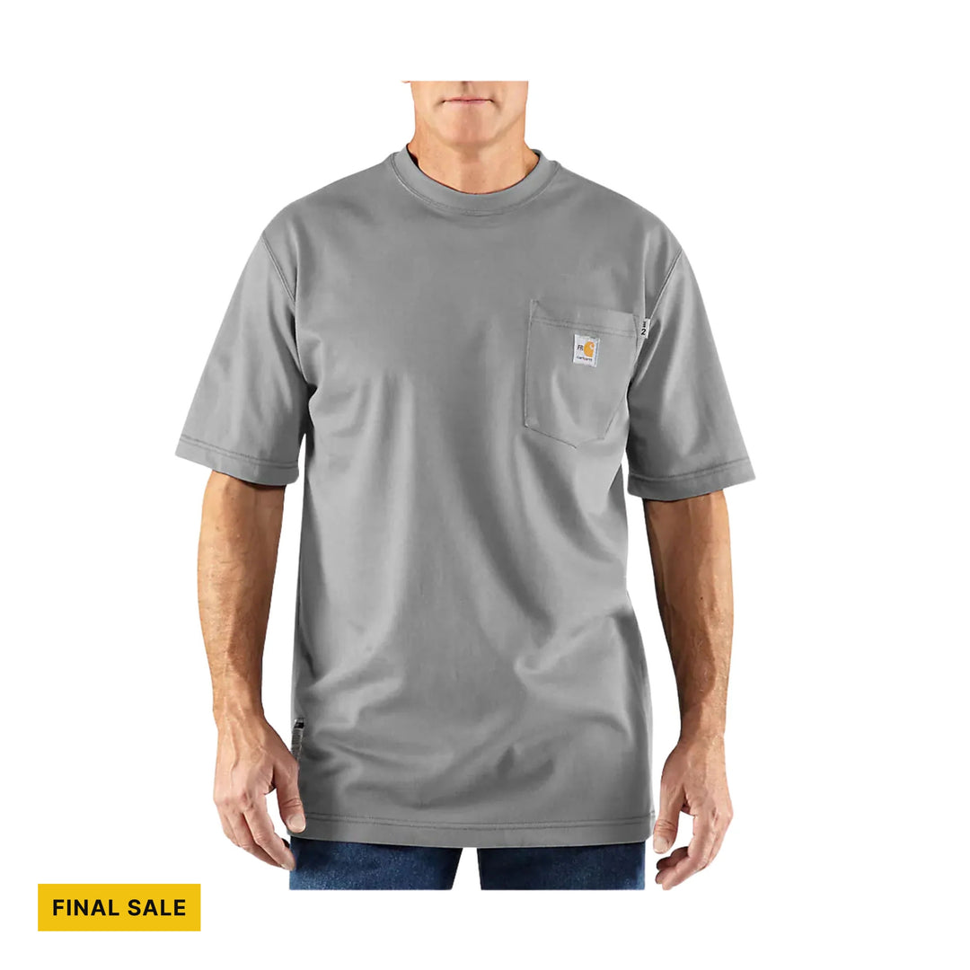 Carhartt Men's Flame Resistant Force Cotton Short Sleeve T Shirt - Light Gray - FINAL SALE - Lenny's Shoe & Apparel