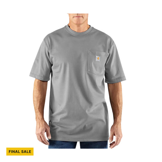 Carhartt Men's Flame Resistant Force Cotton Short Sleeve T Shirt - Light Gray - FINAL SALE - Lenny's Shoe & Apparel