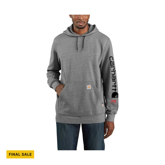 Carhartt Men's Flame Resistant Force Midweight Hooded Graphic Sweatshirt - Granite Heather - FINAL SALE - Lenny's Shoe & Apparel