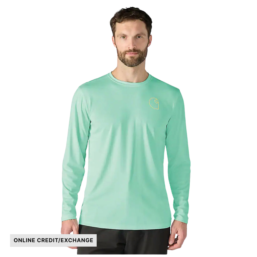 Carhartt Men's Force Sun Defender Lightweight Long Sleeve Logo Graphic T Shirt - Fresh Mint - ONLINE CREDIT/EXCHANGE - Lenny's Shoe & Apparel