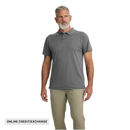 Carhartt Men's Force Sun Defender Relaxed Logo Polo - Steel - ONLINE CREDIT/EXCHANGE - Lenny's Shoe & Apparel