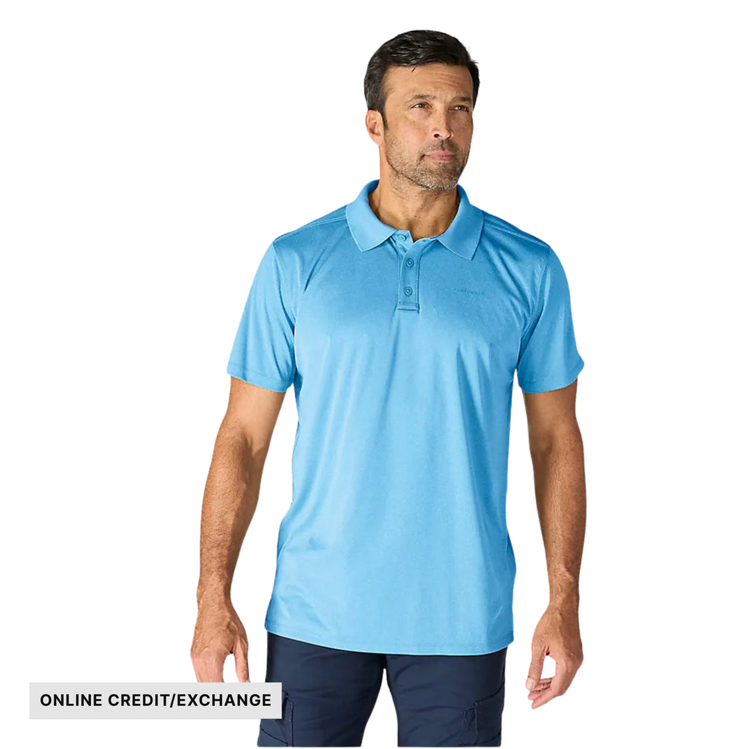 Carhartt Men's Force Sun Defender Relaxed Logo Polo - Tranquil Blue Heather - ONLINE CREDIT/EXCHANGE - Lenny's Shoe & Apparel