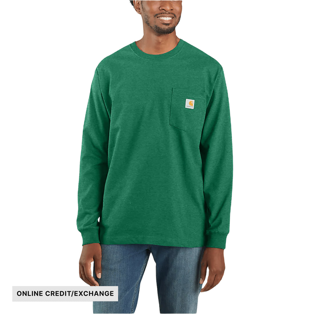 Carhartt Men's Loose Fit Heavyweight Long Sleeve Pocket T Shirt - North Woods Heather - ONLINE CREDIT/EXCHANGE - Lenny's Shoe & Apparel