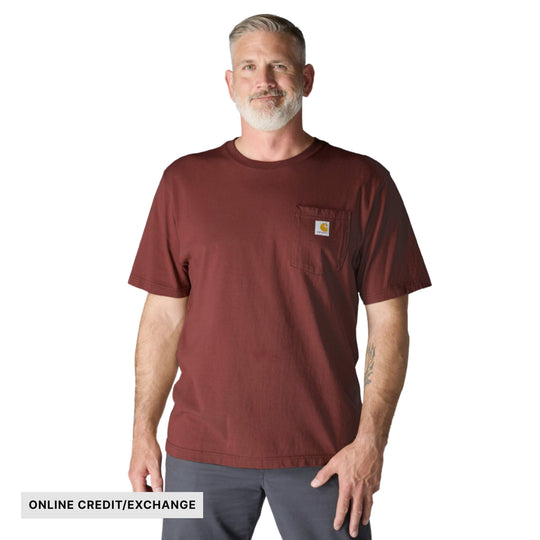 Carhartt Men's Loose Fit Heavyweight Short Sleeve Pocket T Shirt - Dark Spice Red - ONLINE CREDIT/EXCHANGE - Lenny's Shoe & Apparel