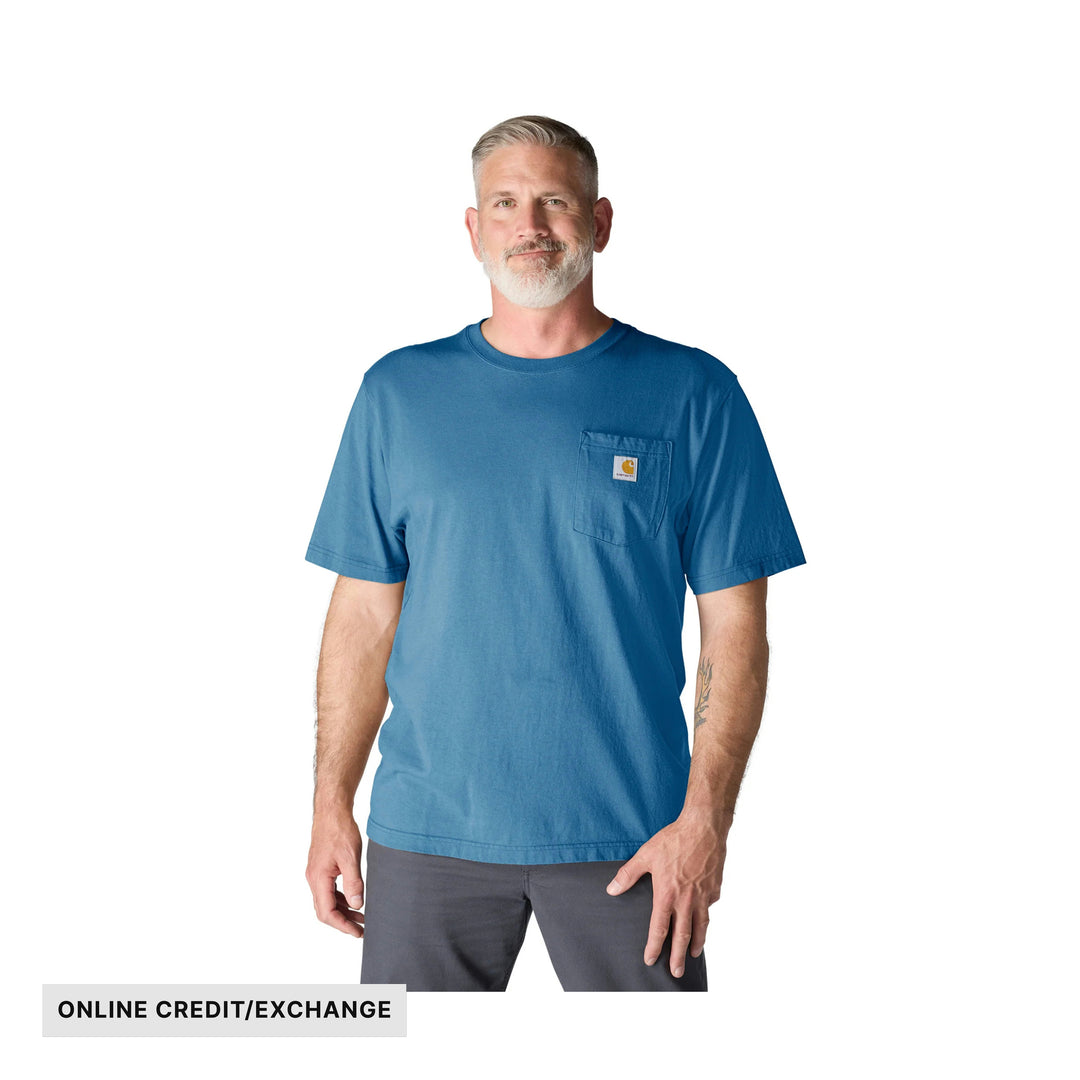 Carhartt Men's Loose Fit Heavyweight Short Sleeve Pocket T Shirt - Horizon Blue - ONLINE CREDIT/EXCHANGE - Lenny's Shoe & Apparel