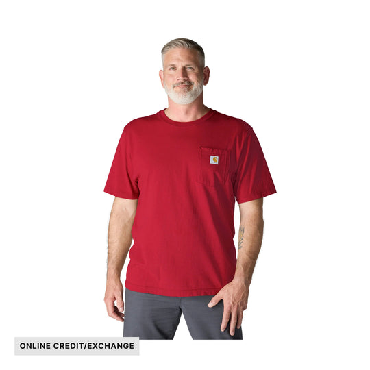 Carhartt Men's Loose Fit Heavyweight Short Sleeve Pocket T Shirt - Industry Red - ONLINE CREDIT/EXCHANGE - Lenny's Shoe & Apparel