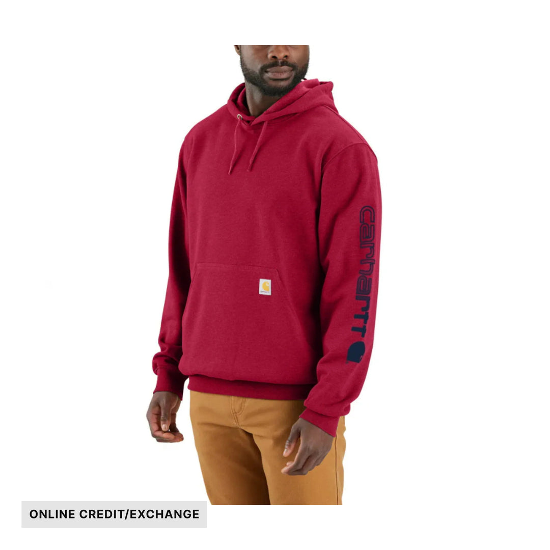 Carhartt Men's Midweight Hooded Logo Sweatshirt - Industry Red - ONLINE CREDIT/EXCHANGE - Lenny's Shoe & Apparel