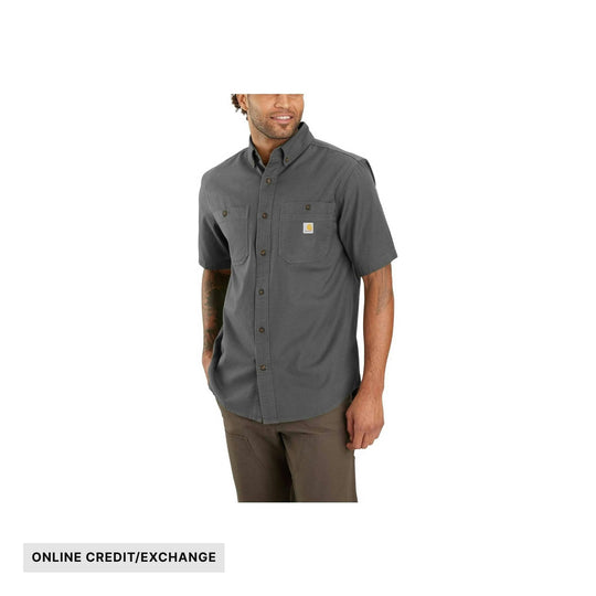 Carhartt Men's Rugged Flex Rigby Short Sleeve Work Shirt - Gravel - ONLINE CREDIT/EXCHANGE - Lenny's Shoe & Apparel