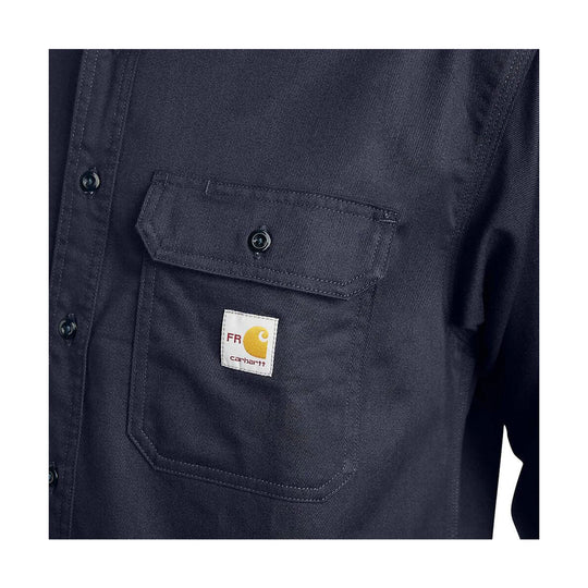 Carhartt Men's Flame Resistant Classic Twill Shirt - Dark Navy - Lenny's Shoe & Apparel