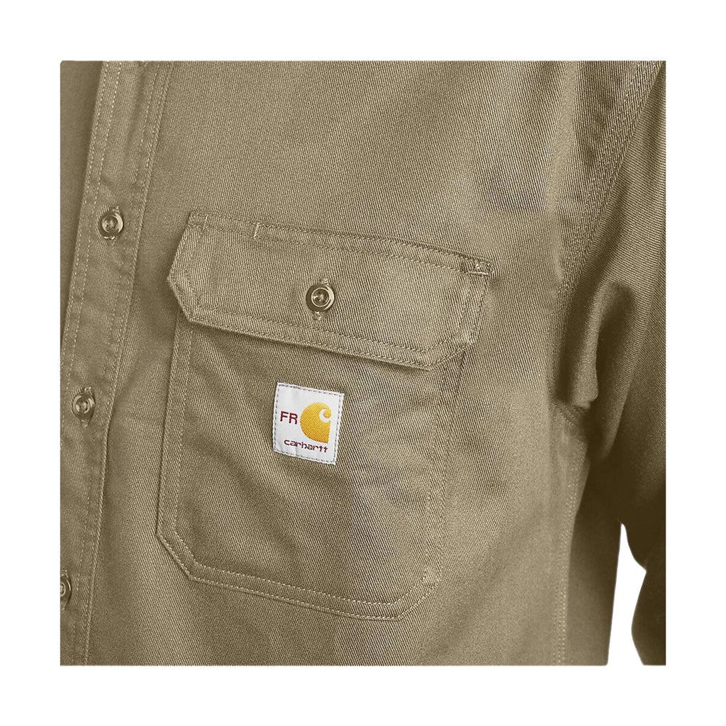Carhartt Men's Flame Resistant Classic Twill Shirt - Khaki - Lenny's Shoe & Apparel