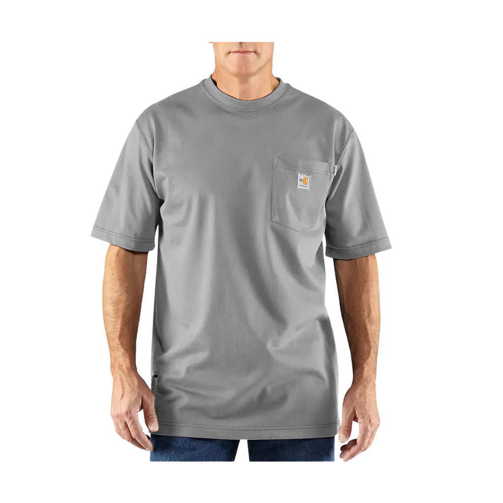 Carhartt Men's Flame Resistant Force Cotton Short Sleeve T Shirt - Light Gray - Lenny's Shoe & Apparel