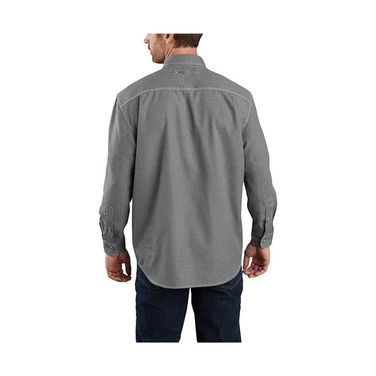 Carhartt Men's Flame Resistant Force Loose Fit Lightweight Long Sleeve Button Front Shirt - Gray - Lenny's Shoe & Apparel