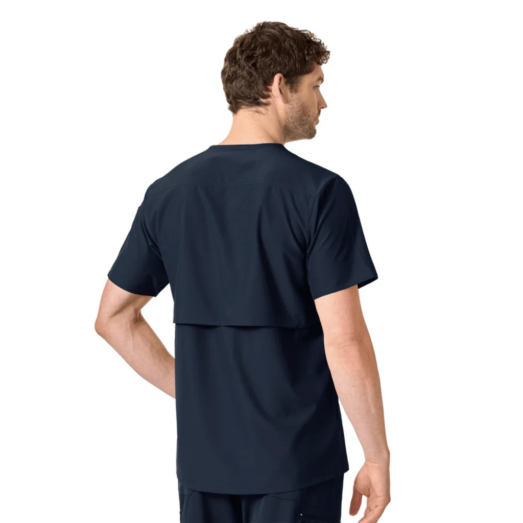 Carhartt Men's Force Liberty Twill Chest Pocket Scrub Top - Navy - Lenny's Shoe & Apparel