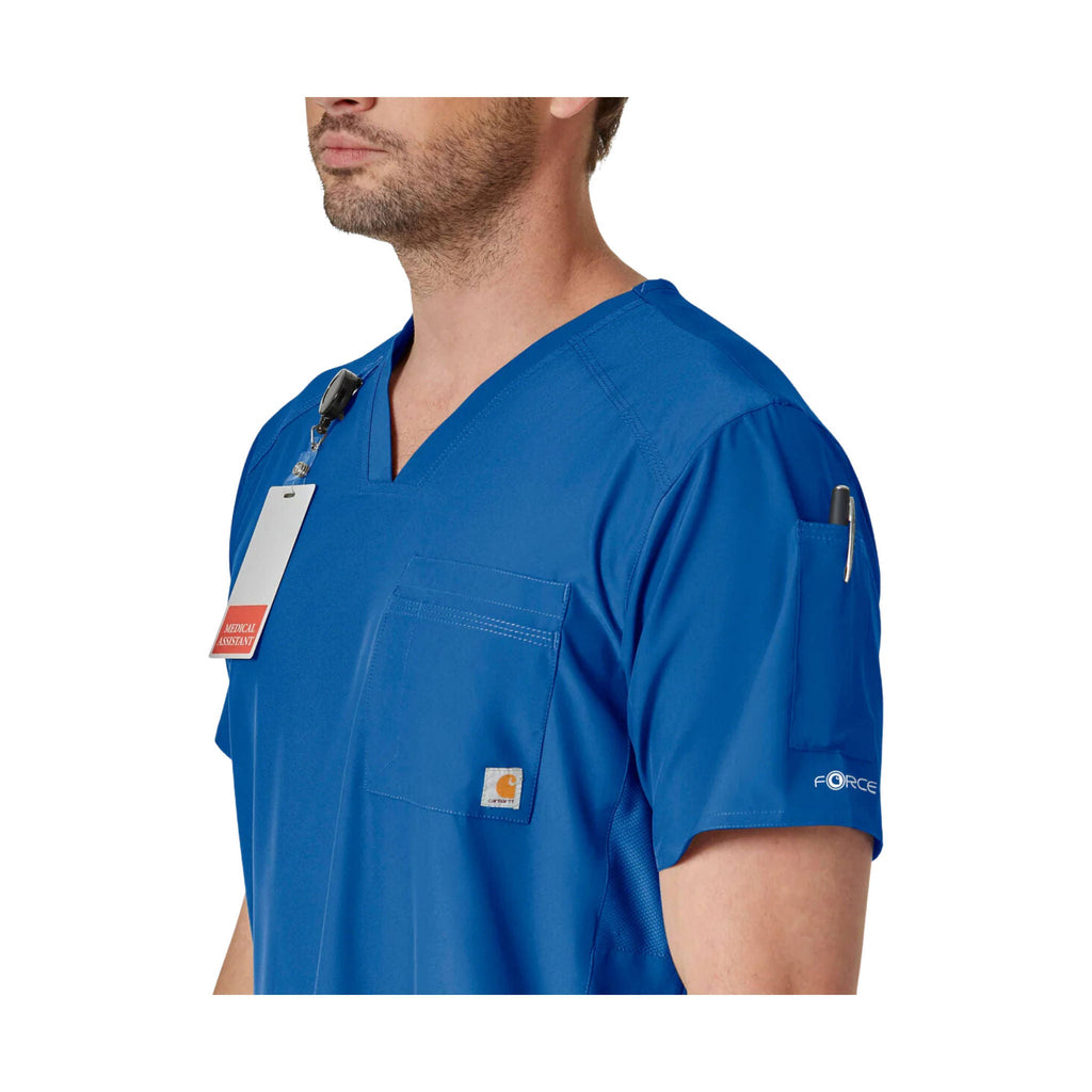 Carhartt Men's Force Liberty Twill Chest Pocket Scrub Top - Royal - Lenny's Shoe & Apparel