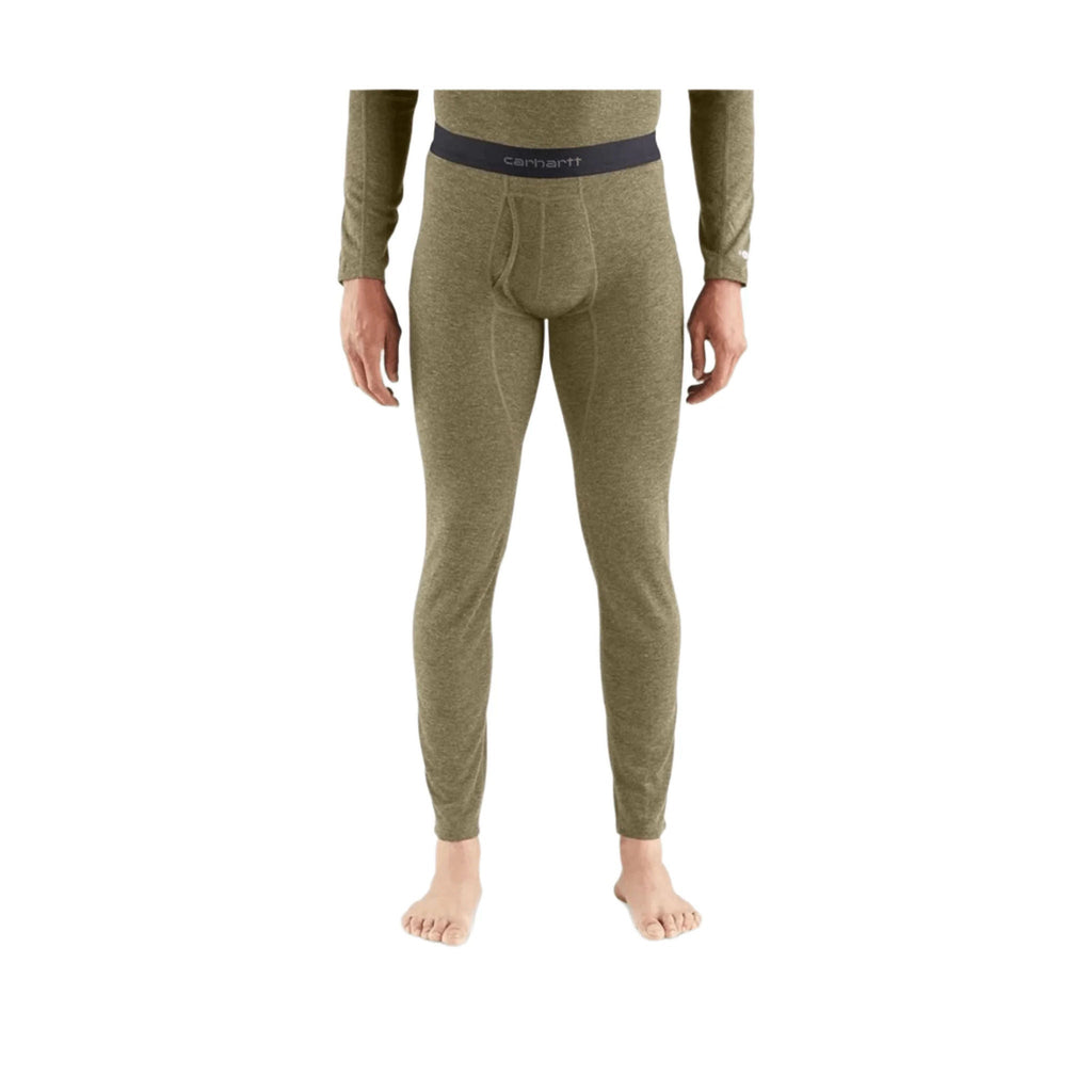 Carhartt Men's Force Midweight Synthetic Wool Blend Base Layer Pant - Burnt Olive Heather - Lenny's Shoe & Apparel