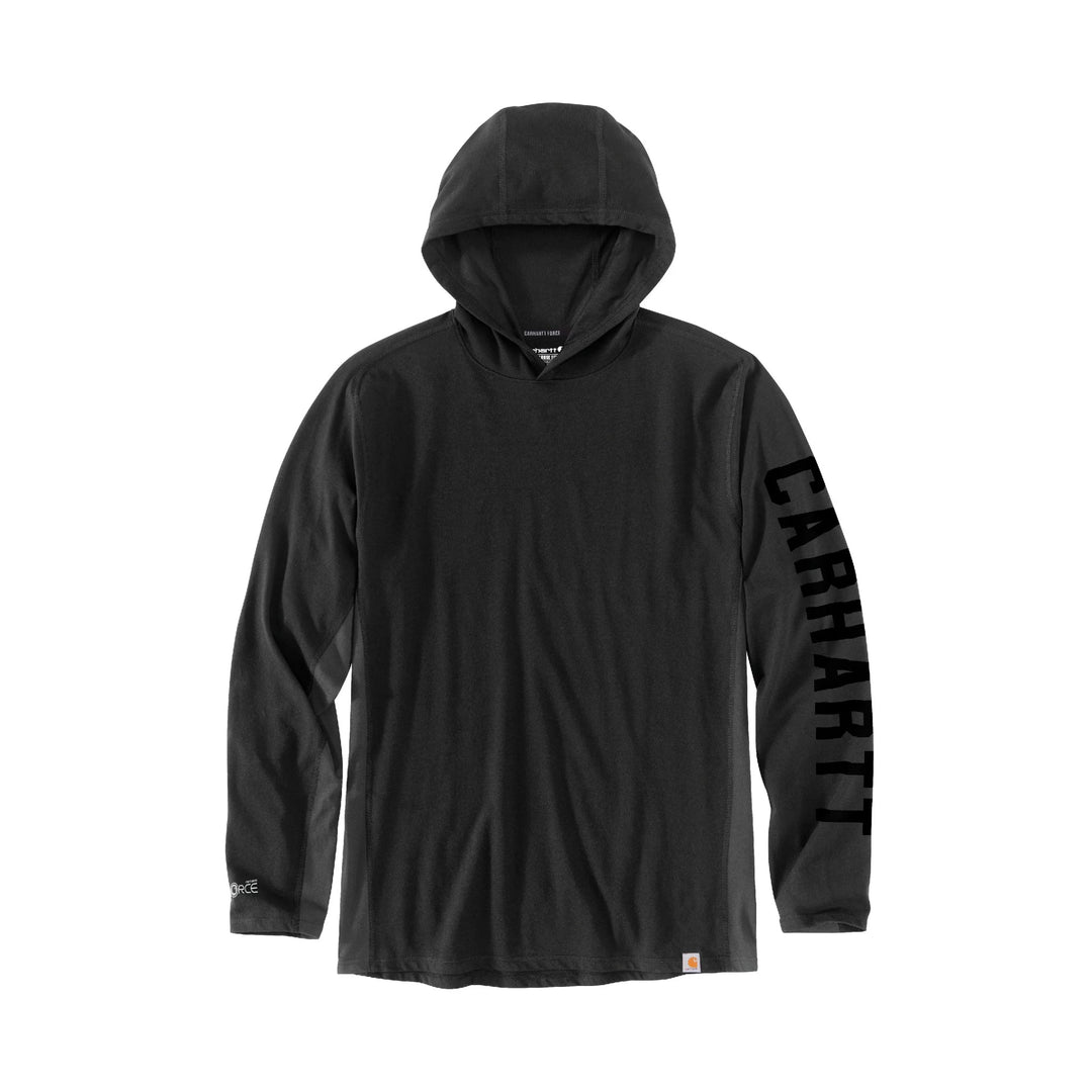 Carhartt Men's Force Relaxed Fit Long Sleeve Hooded Tee - Black - Lenny's Shoe & Apparel