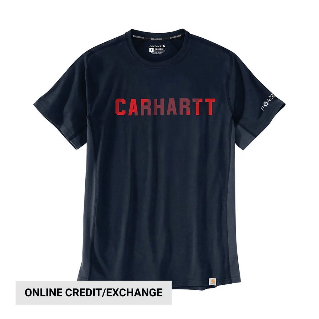 Carhartt Men's Force Relaxed Fit Midweight Short - Sleeve Graphic T-Shirt - Navy - Lenny's Shoe & Apparel
