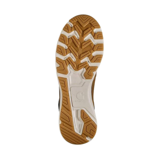 Tan and white sneaker outsole with deep lug tread
