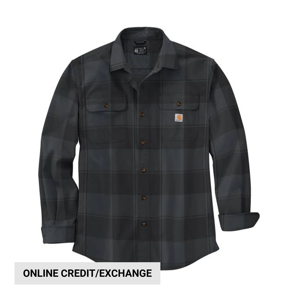 Carhartt Men's Heavy Weight Flannel LS Plaid Shirt - Black - Lenny's Shoe & Apparel
