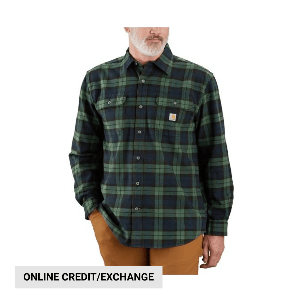 Carhartt Men's Heavy Weight Flannel LS Plaid Shirt - Frosted Balsam - Lenny's Shoe & Apparel