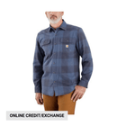 Carhartt Men's Heavy Weight Flannel LS Plaid Shirt - Navy - Lenny's Shoe & Apparel