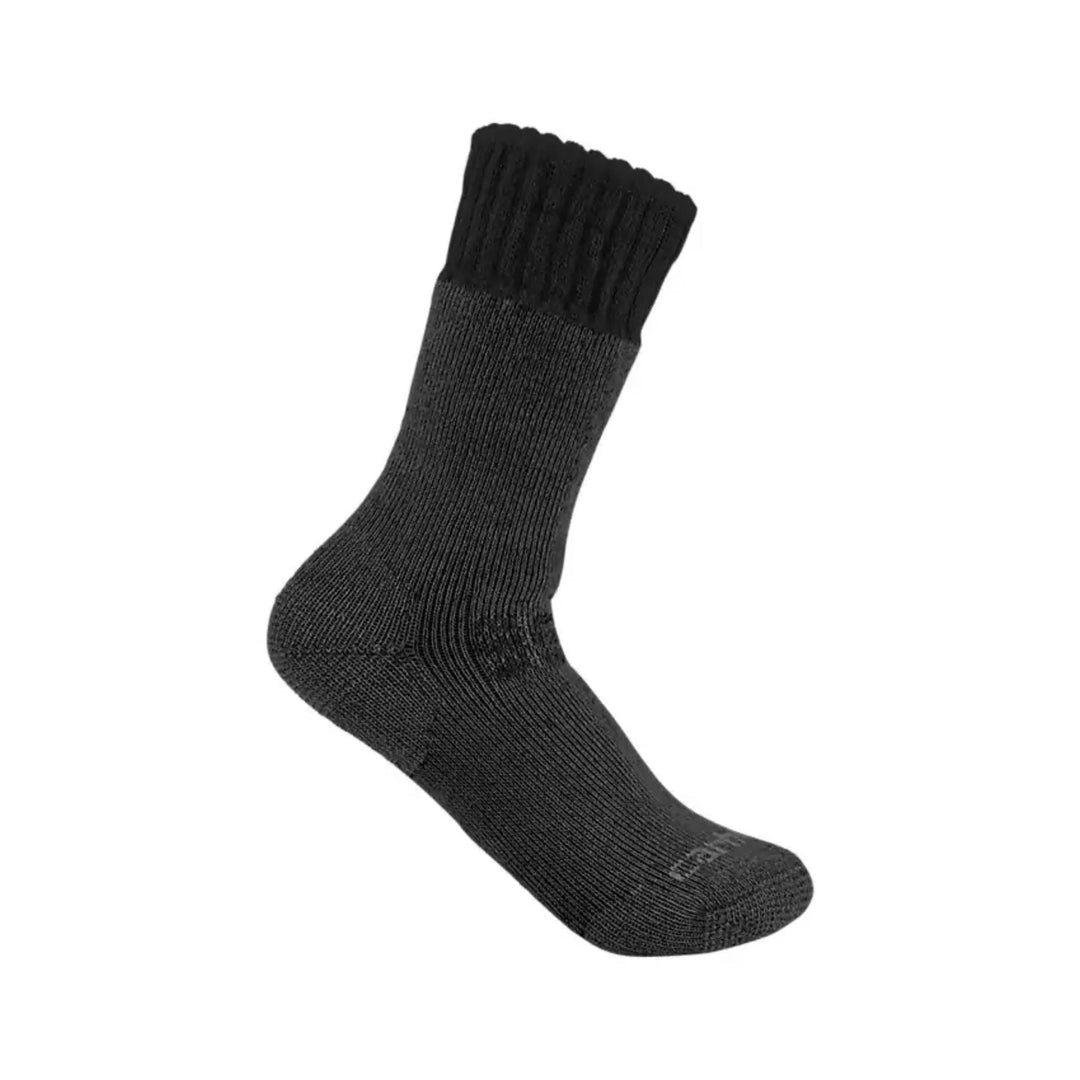 Black ribbed boot sock with a tall cuff