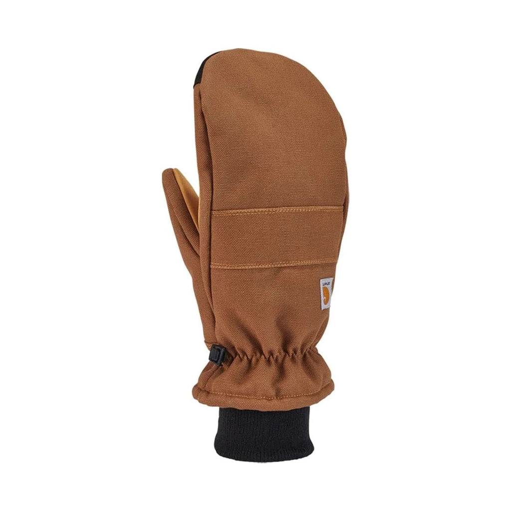 Carhartt Men's Insulated Duck Synthetic Leather Knit Cuff Mittens - Brown - Lenny's Shoe & Apparel