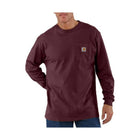 Maroon long-sleeve shirt with a pocket on a white background