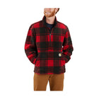 Carhartt Men's Loose Fit Fleece Pullover - Crabapple/Black Plaid - Lenny's Shoe & Apparel