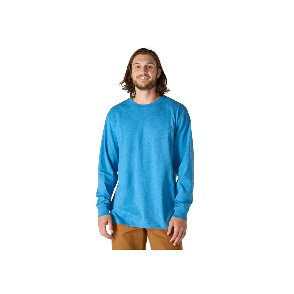 Carhartt Men's Loose Fit Heavyweight Long Sleeve Logo Sleeve Graphic T Shirt - Horizon Blue Heather - Lenny's Shoe & Apparel