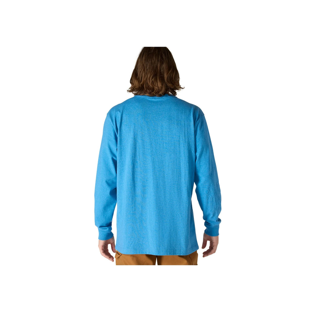 Carhartt Men's Loose Fit Heavyweight Long Sleeve Logo Sleeve Graphic T Shirt - Horizon Blue Heather - Lenny's Shoe & Apparel