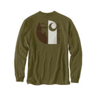 Carhartt Men's Loose Fit Heavyweight Long Sleeve Pocket Outdoor Graphic T Shirt - Dark Bronzed Green - Lenny's Shoe & Apparel