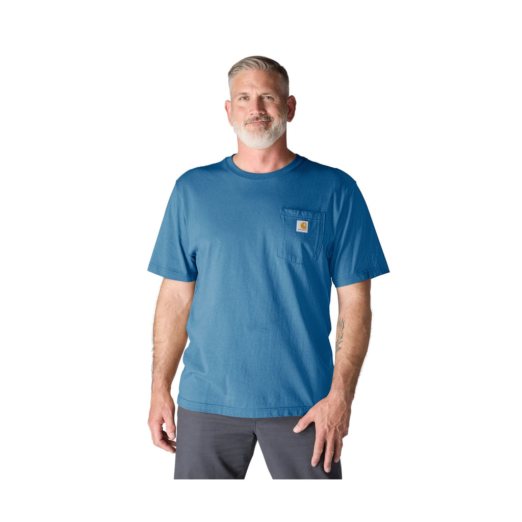 Carhartt Men's Loose Fit Heavyweight Short Sleeve Pocket T Shirt - Horizon Blue - Lenny's Shoe & Apparel
