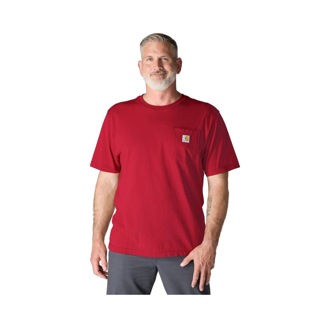 Carhartt Men's Loose Fit Heavyweight Short Sleeve Pocket T Shirt - Industry Red - Lenny's Shoe & Apparel