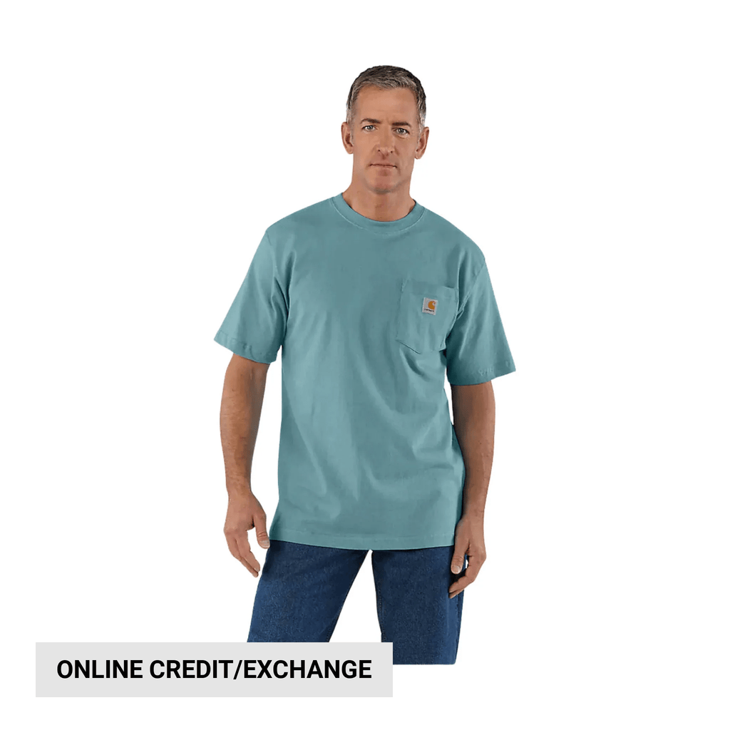 Carhartt Men's Loose Fit Heavyweight Short Sleeve Pocket T Shirt - Summer Blue Heather - Lenny's Shoe & Apparel