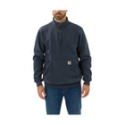 Carhartt Men's Loose Fit Midweight Quarter Zip Mock Neck Sweatshirt - New Navy - Lenny's Shoe & Apparel