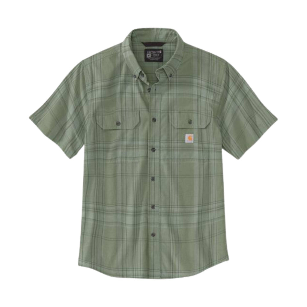 Carhartt Men's Loose Fit Midweight Short Sleeve Plaid Shirt - Sage - Lenny's Shoe & Apparel