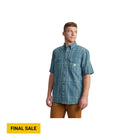 Carhartt Men's Loose Fit Midweight Short Sleeve Plaid Shirt - Storm Blue - Lenny's Shoe & Apparel