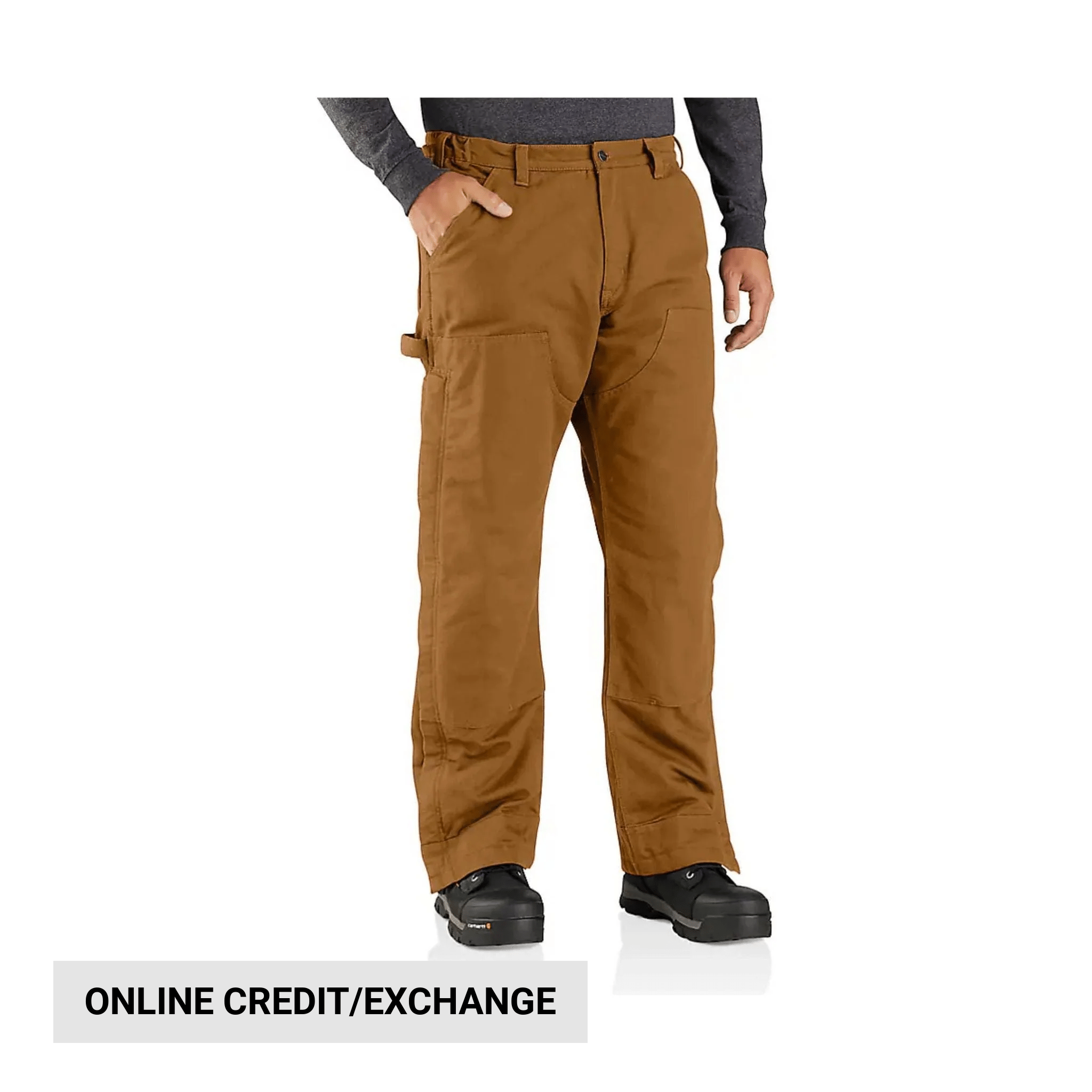 Carhartt Men's Loose Fit Washed Duck Insulated Pant - Brown