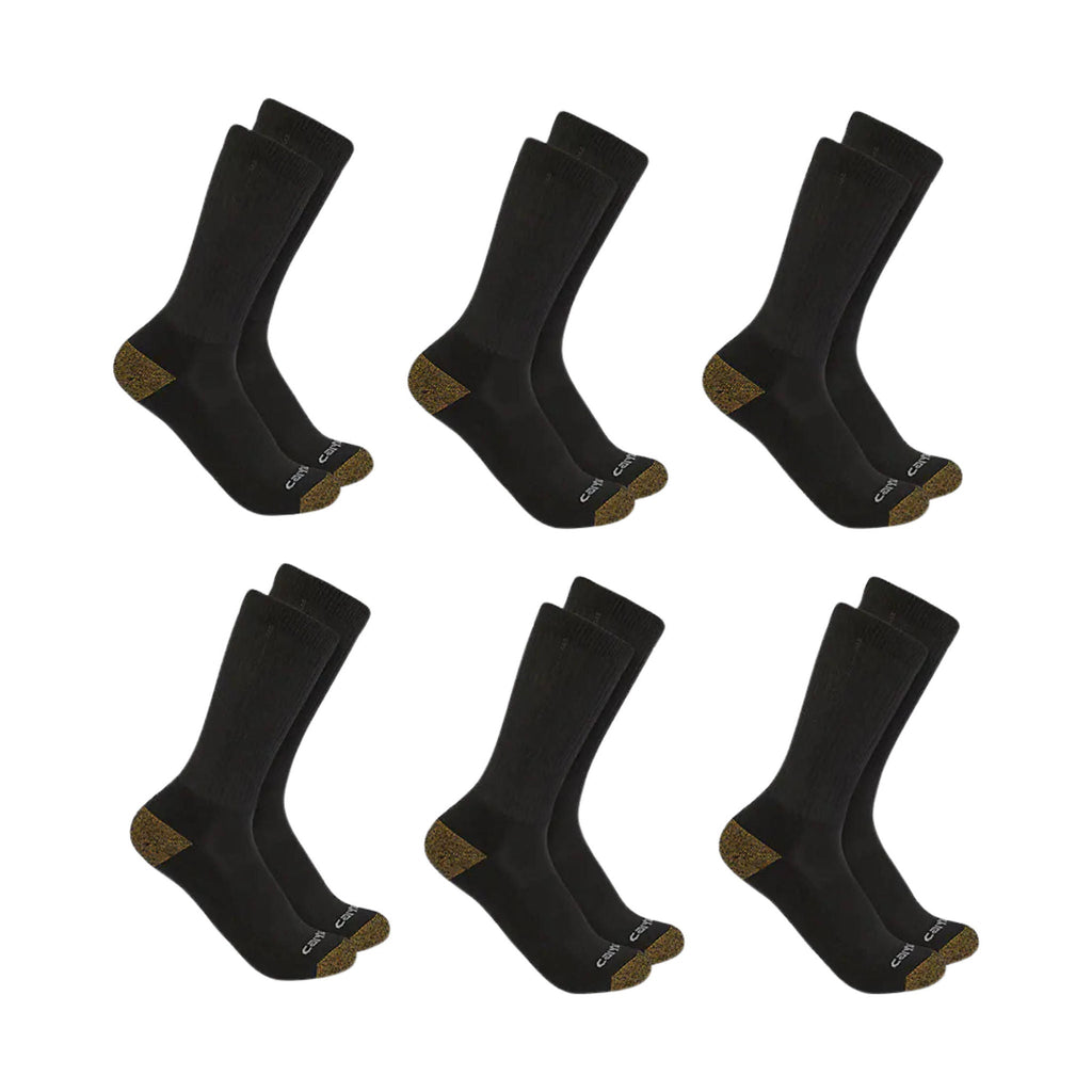 Carhartt Men's Midweight Crew Sock 6 Pack - Black - Lenny's Shoe & Apparel