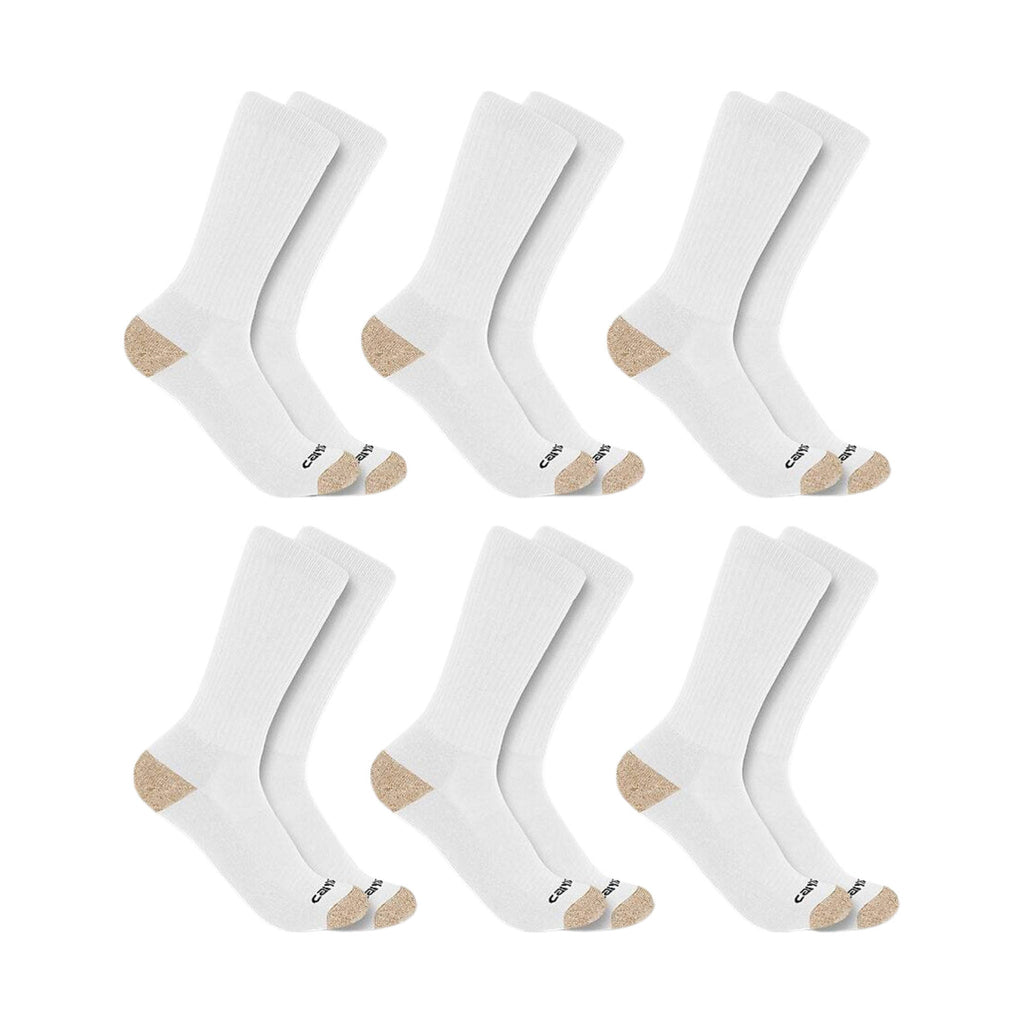 Carhartt Men's Midweight Crew Sock 6 Pack - White - Lenny's Shoe & Apparel