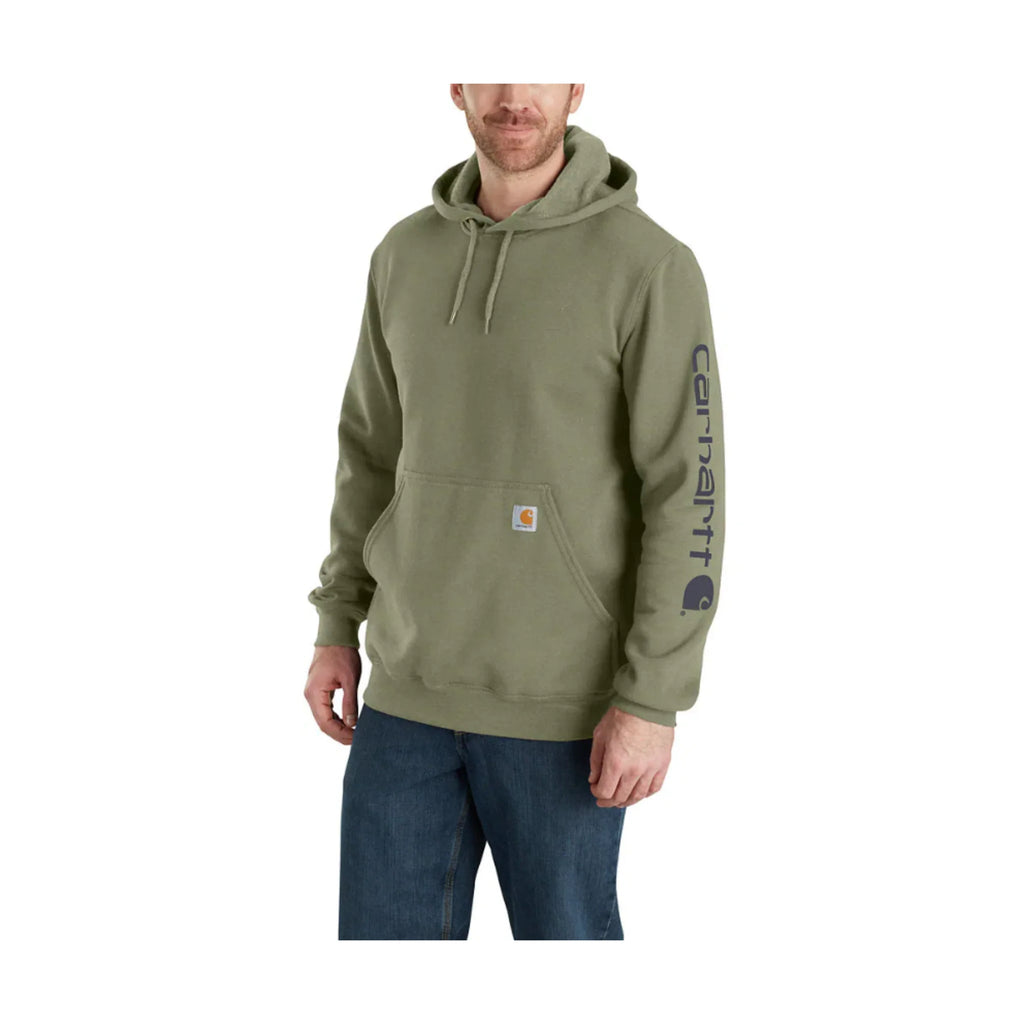 Carhartt Men's Midweight Hooded Logo Sweatshirt - Dusty Olive - Lenny's Shoe & Apparel
