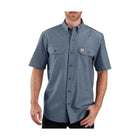 Carhartt Men's Midweight Short Sleeve Shirt - Denim Blue Chambray - Lenny's Shoe & Apparel