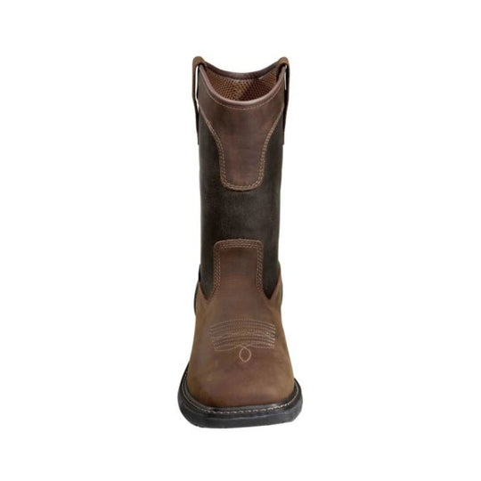 Carhartt Men's Montana Waterproof 11 Inch Steel Square Toe Wellington Boot - Brown/Burnt Olive - Lenny's Shoe & Apparel